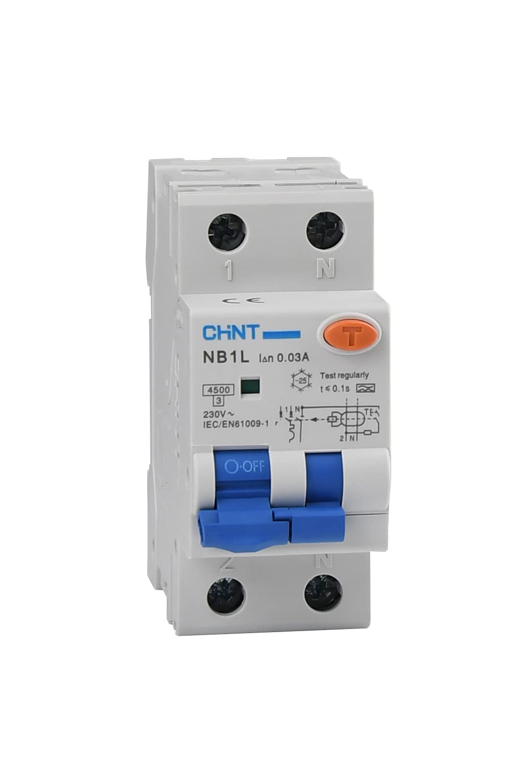 Chint Differential-Magnetschalter, Serie NB1L Curva C, Nr. 203337 (NB1L1 Typ A, 230VAC-25A-30mA) NB1