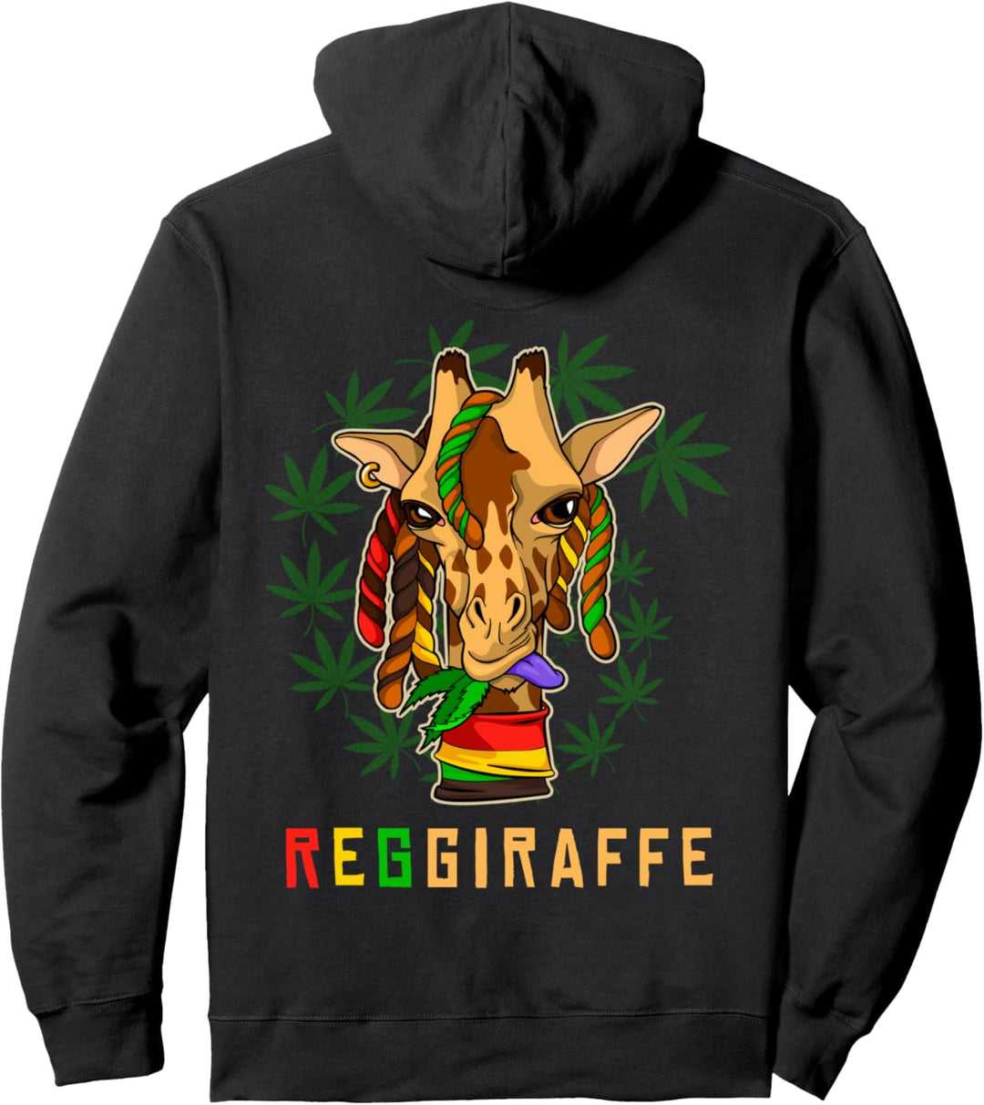 Reggae Giraffe Rastafari Dreadlocks Reggaeton Jamaika Rasta Pullover Hoodie