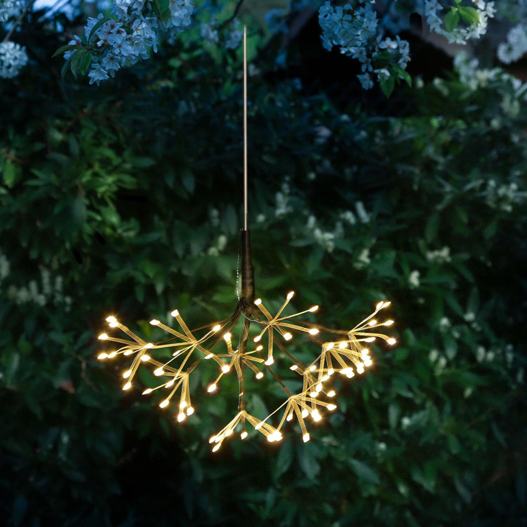 LED Feuerwerk Leuchte hängender Polarstern Pusteblume Firework 100 LED 25cm 8 Modi Fernbedienung für