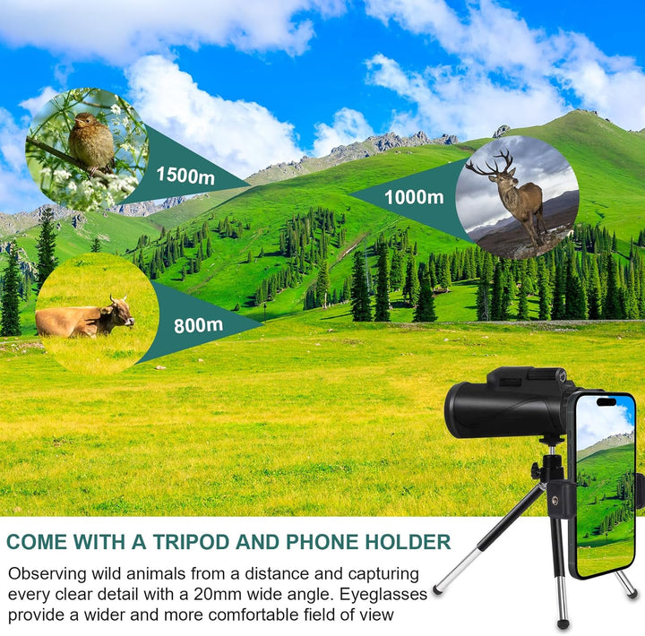 Telescope Monokulares Teleskop 80 x 100 HD FMC BAK4 Prisma tragbares Monokular Teleskop für Erwachse