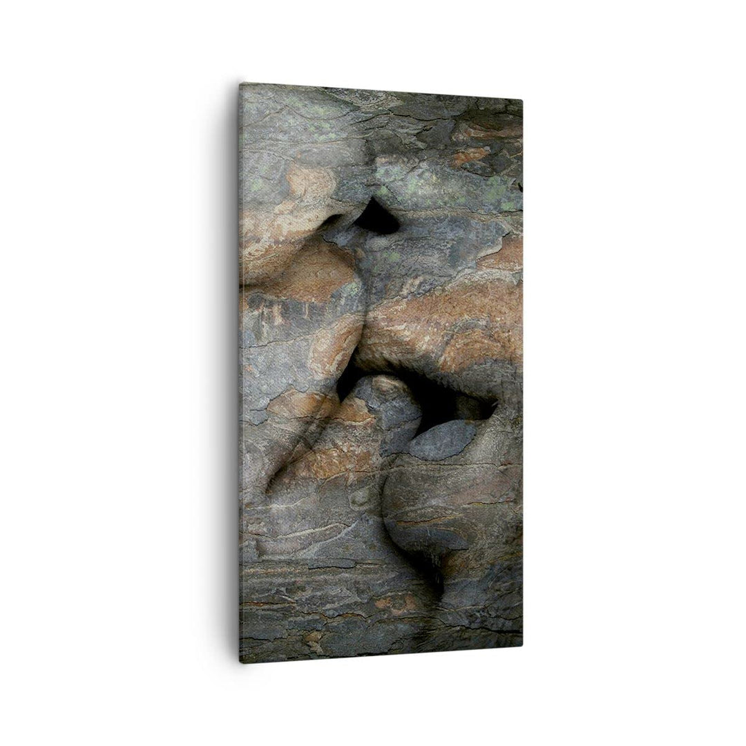 Bilder auf Leinwand 55x100cm Leinwandbild mit Rahmen Frau Mann Kuss Abstraktion Gross Wanddeko Bild