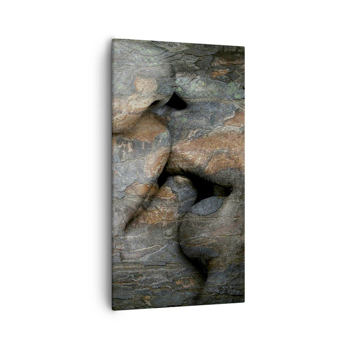 Bilder auf Leinwand 55x100cm Leinwandbild mit Rahmen Frau Mann Kuss Abstraktion Gross Wanddeko Bild