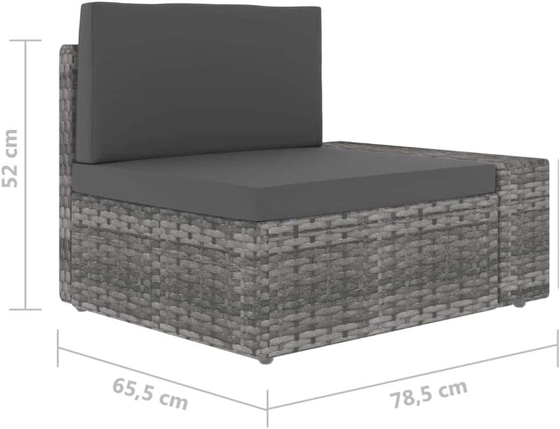 Festnight Modulares 2-Sitzer-Sofa Gartensofa Rattansofa Rattanmöbel Mittelsofa Ecksofa Lounge Sitzgr