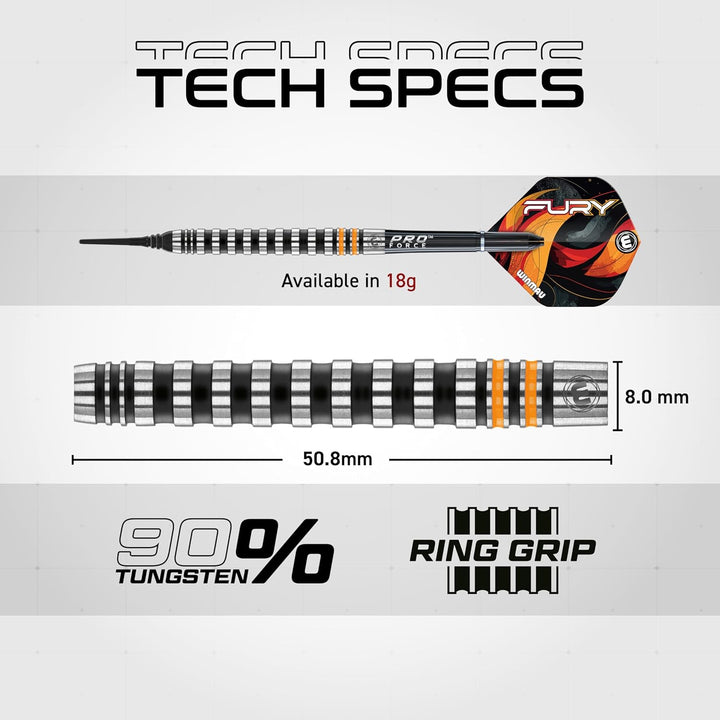 WINMAU Softdart Fury mit 90% Tungsten 20gr, 20gr