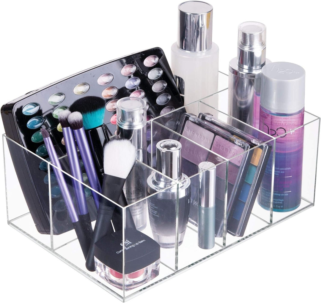 iDesign Badezimmer-Organizer mit 5 Fächern, aus Kunststoff, The Clarity Collection – 25,1 x 17,5 x 1