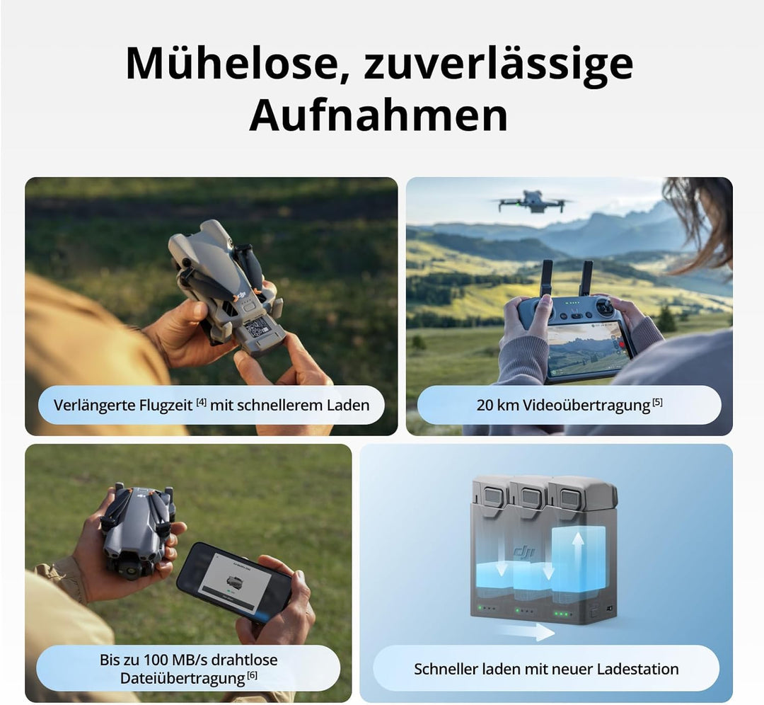 DJI Mini 5 Pro Fly More Combo mit DJI RC 2, C0-Zertifiziert, 4K-Drohne für Anfänger, Drohne mit Kame