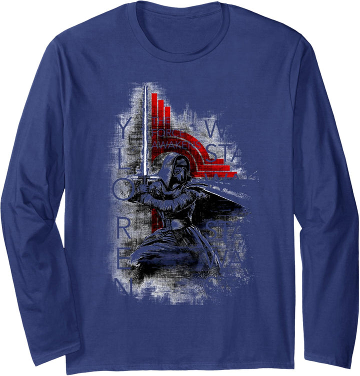 Star Wars Kylo Ren Action Sketch Langarmshirt
