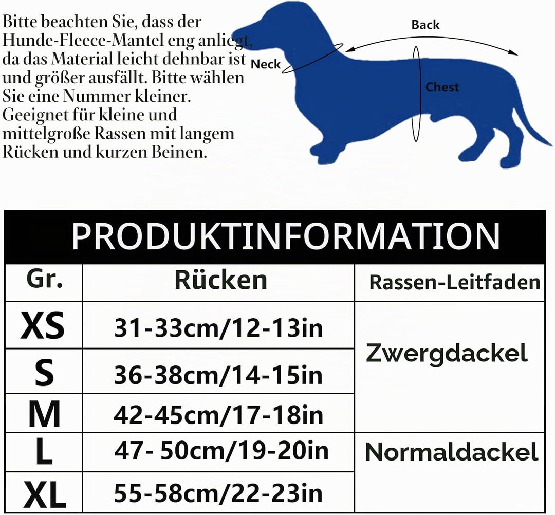 MOREZI Winterhundejacke mit wattiertem Flusenfutter, verstellbarem Klettknopf und hochklappbarem Ste