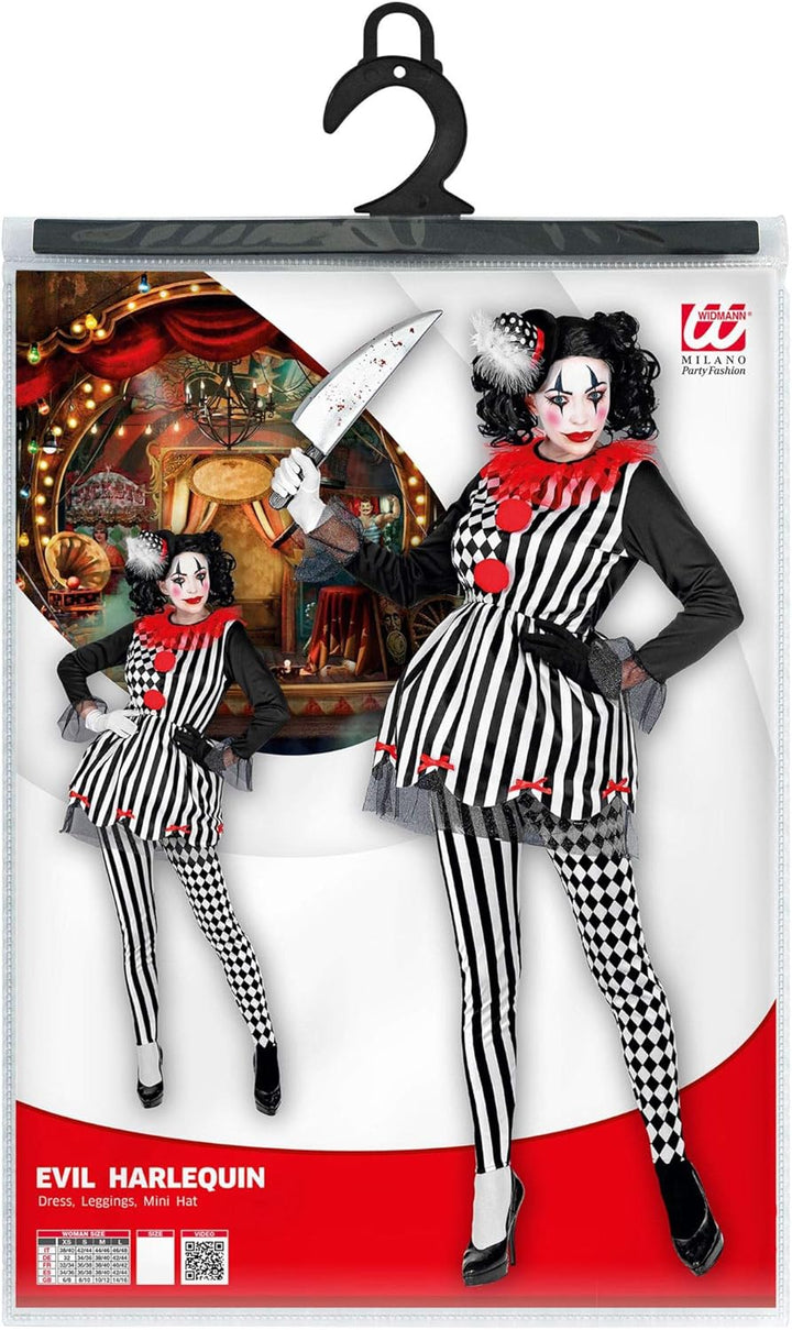 "EVIL HARLEQUIN" (dress, leggings, mini hat) - (XS), XS