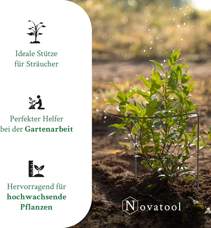 Novatool 3 Strauchstütze halbrund 40 cm Ø50 cm hoch grün Staudenhalter Blumenhalter Rankengewächs Pf