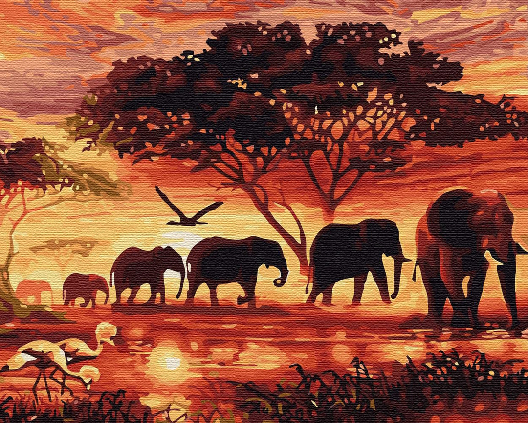 Artnapi Malen nach Zahlen Erwachsene mit Rahmen | DIY Handgemalt | Tiere - Geist Afrika | Kit für An