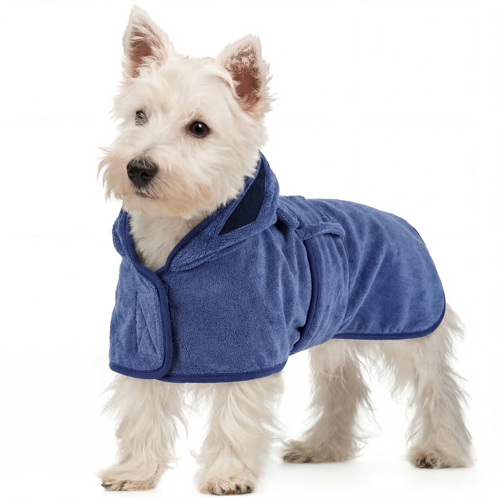 Hundetrocknungsmantel, Hundemantel zum Trocknen von Hunden, blaue Hundetücher für kleine Hunde, Mikr