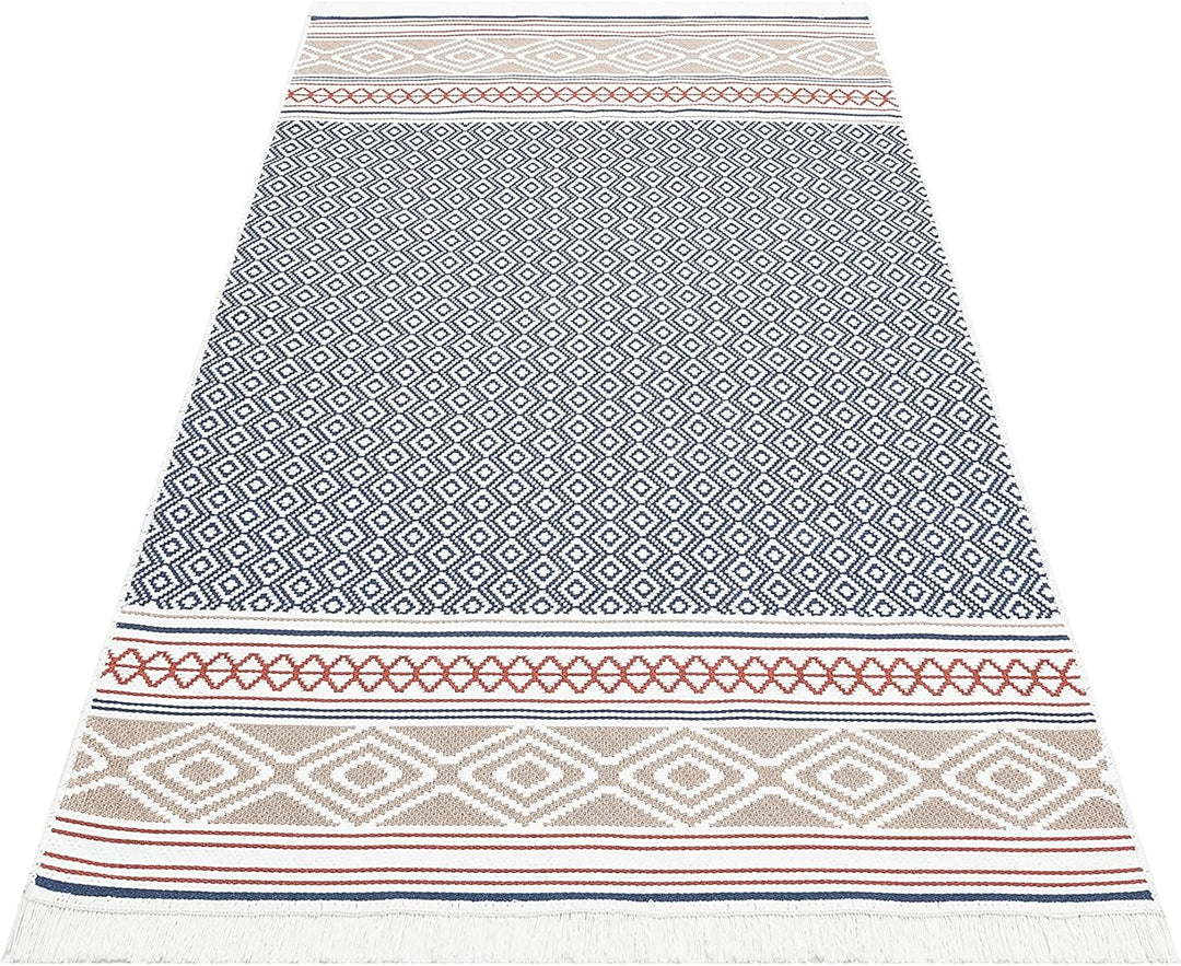Arya 26 Navy/Beige 80x300cm 80x300 Beige, 80x300 Beige