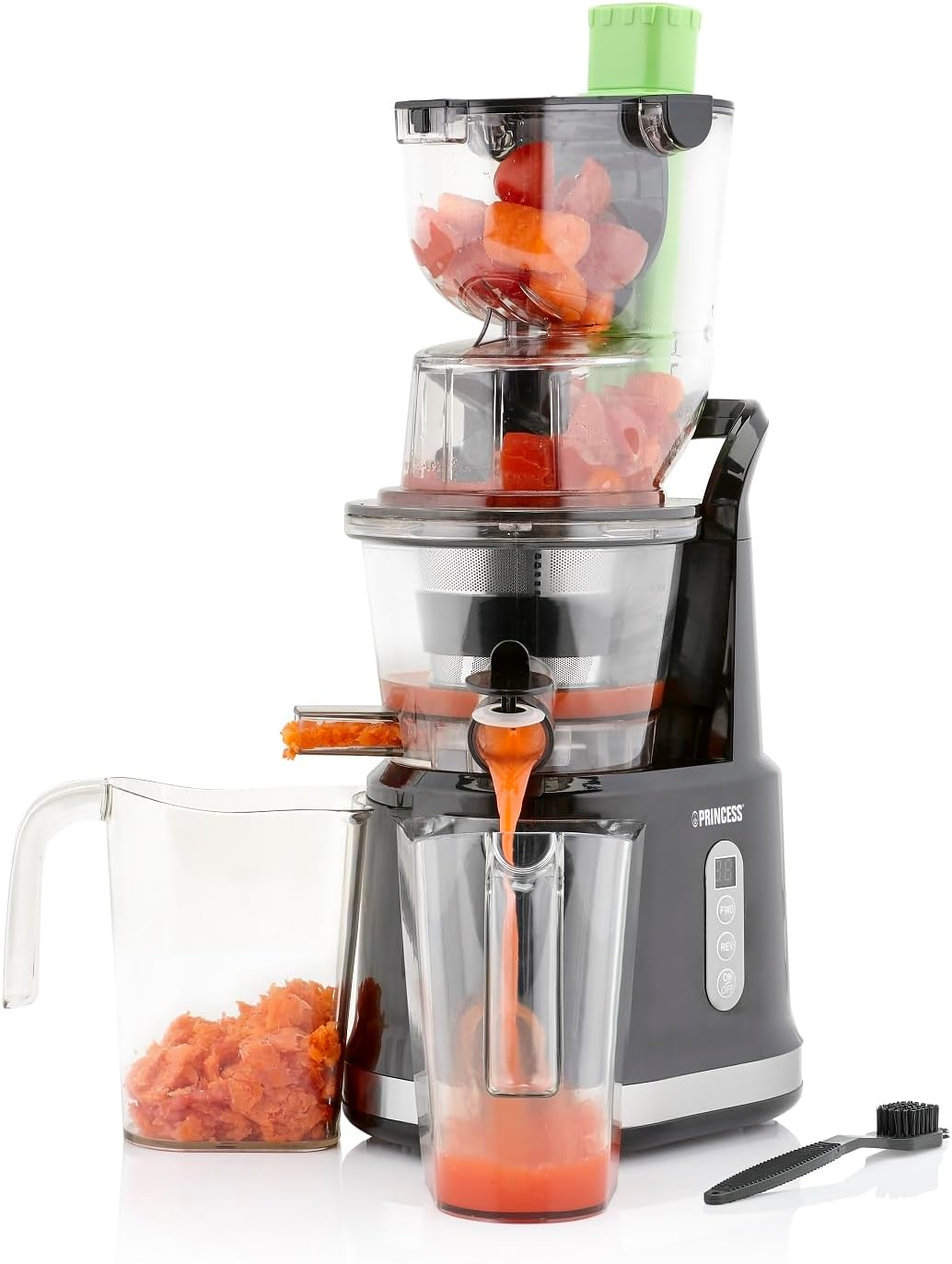 Princess 202045 Easy Fill Slow Juicer – Extra grosser Fülltrichter – Hoher Saftertrag