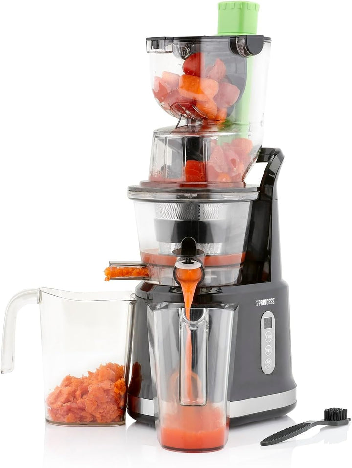 Princess 202045 Easy Fill Slow Juicer – Extra grosser Fülltrichter – Hoher Saftertrag