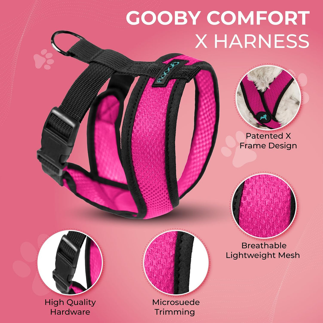 Gooby Comfort X Head In Harness - Flamingo Pink, Small - No Pull Kleines Hundegeschirr, Patentierter