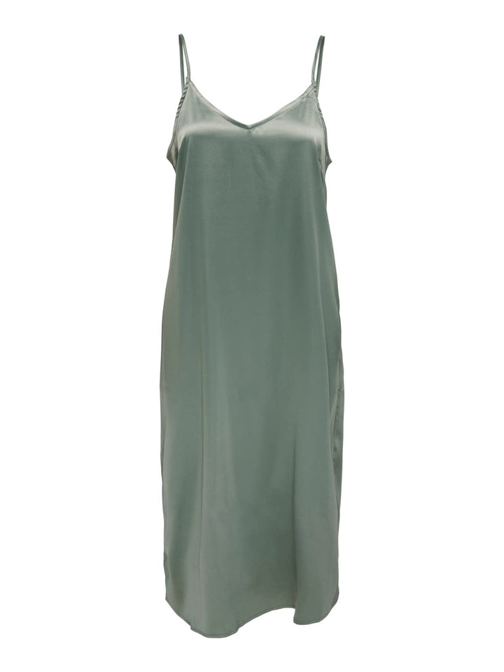 PIECES Damen Onlvictoria Satin Strap Mid Dress Noos W M Lily Pad, M Lily Pad