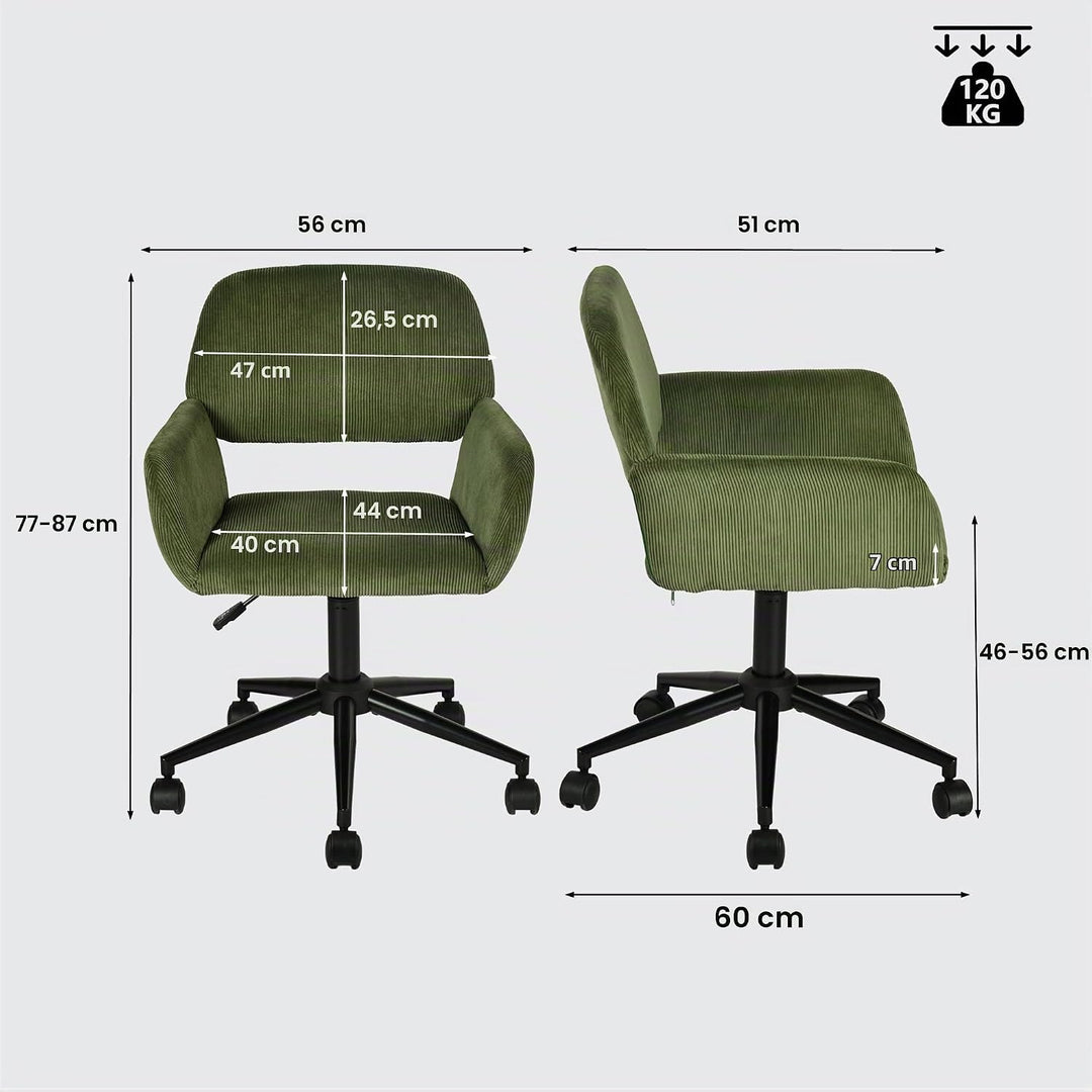 MEUBLE COSY Bürostuhl Ergonomisch Schreibtischstuhl mit höhenverstellbar Armlehnen 360° Drehbar Schm