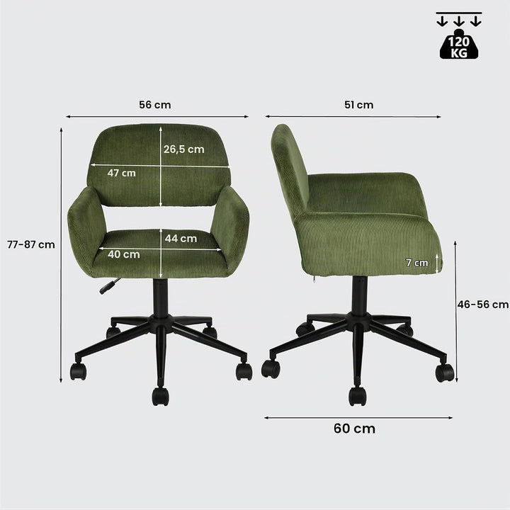 MEUBLE COSY Bürostuhl Ergonomisch Schreibtischstuhl mit höhenverstellbar Armlehnen 360° Drehbar Schm