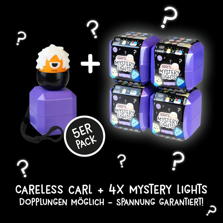 MegaLight Blind Box Mini Nachtlichter für Kinder 5er Pack | Serie 2 | Monster | Mystery Box | Carele