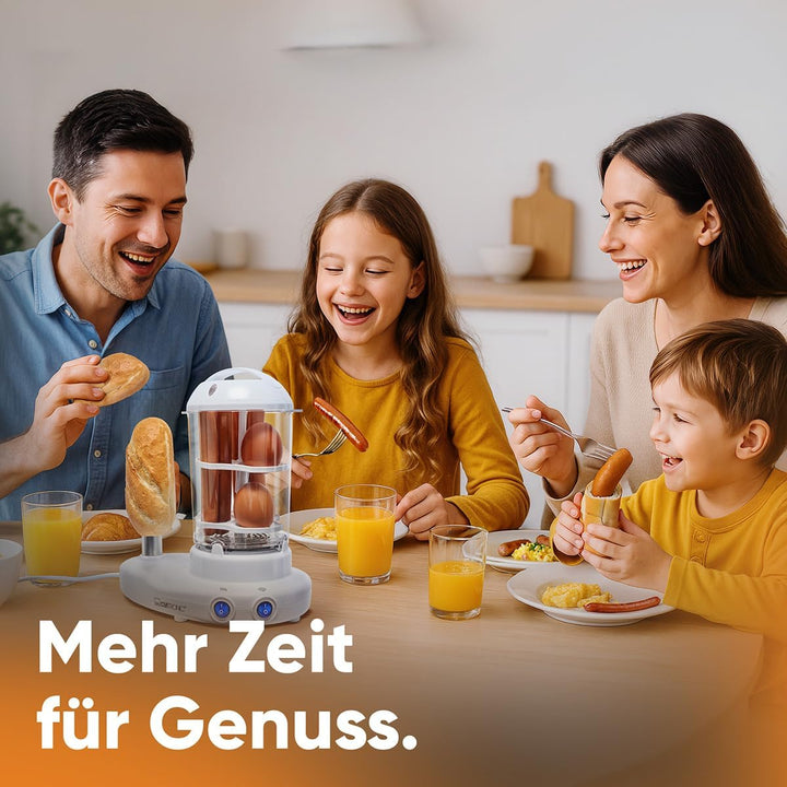 Clatronic HDM 3420 Hot-Dog-Maker inklusiv Eierkocher, Für 1 bis 14 Würstchen (z. B. „Frankfurter“, „