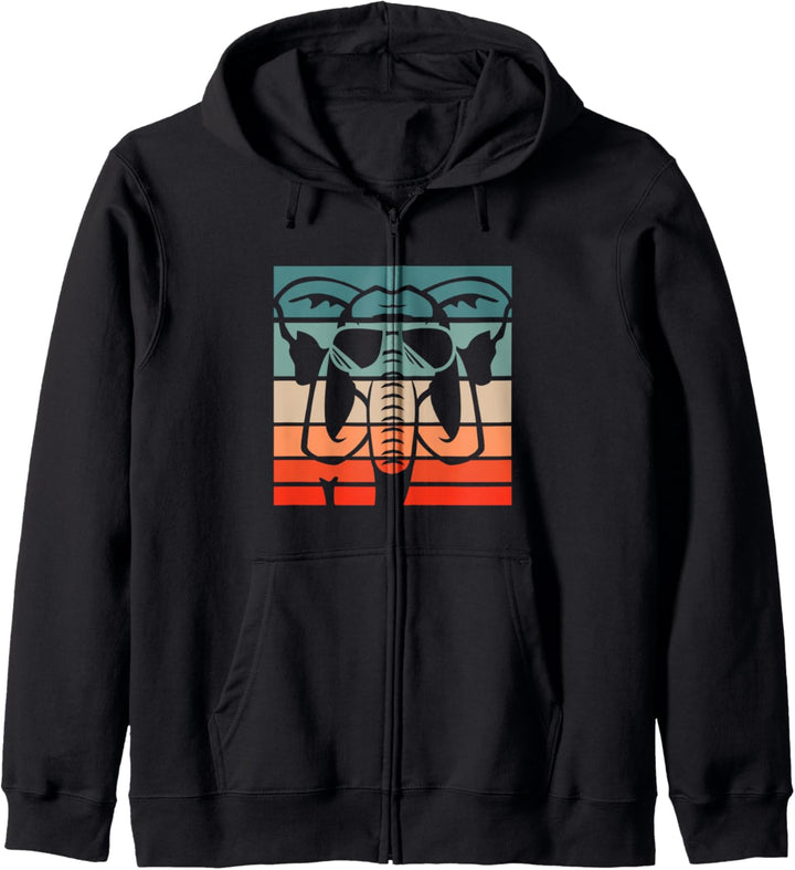 Elefant Retro Style Vintage Kapuzenjacke