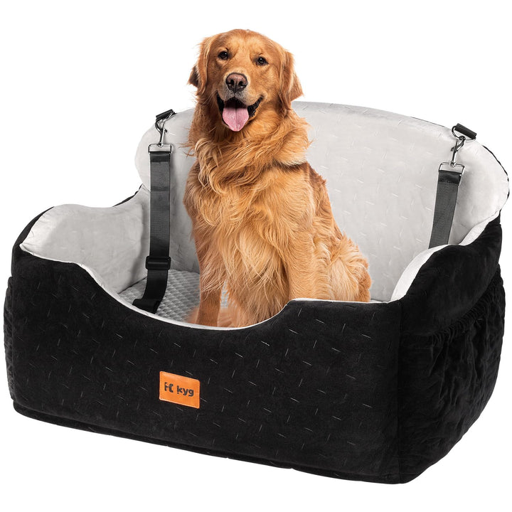 KYG Autositz Hund Mittlere/Grosse Hunde bis zu 55 lb, Wasserdichter Hundesitz Auto mit Zwei Kissen W