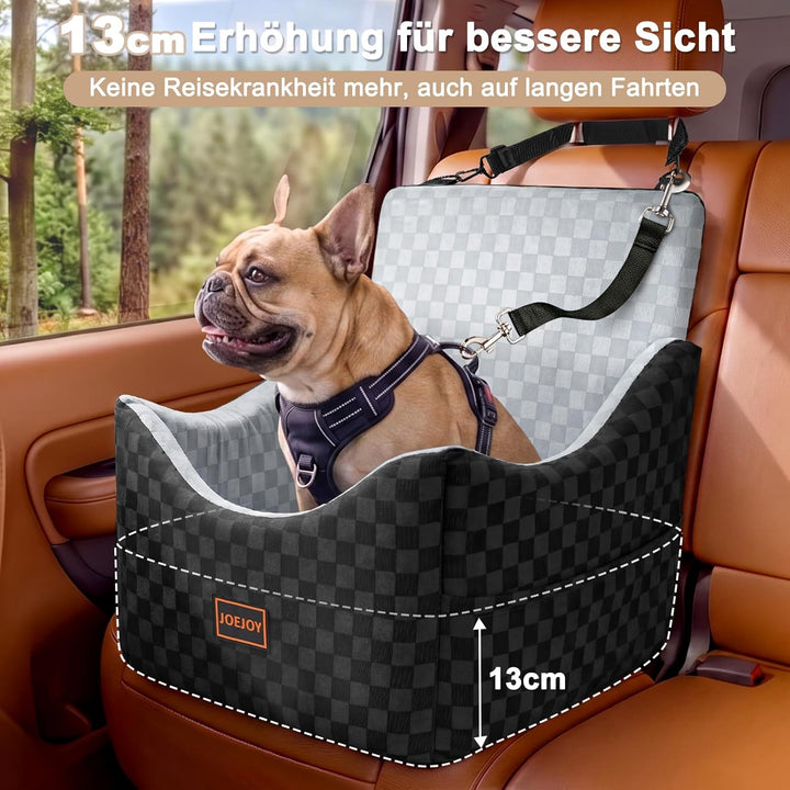 JOEJOY Hunde Autositz für kleine bis mittlere Hunde, Waschbarer Hundesitz Auto mit Aufbewahrungstasc