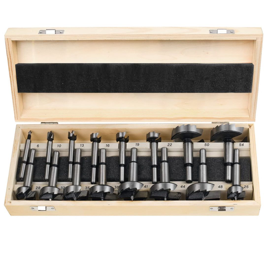 Forstnerbohrer Set 16tlg für Holz - BAIDETS Forstner Bohrer Satz, Holzbohrer Set Ø6-54mm, Forstner B