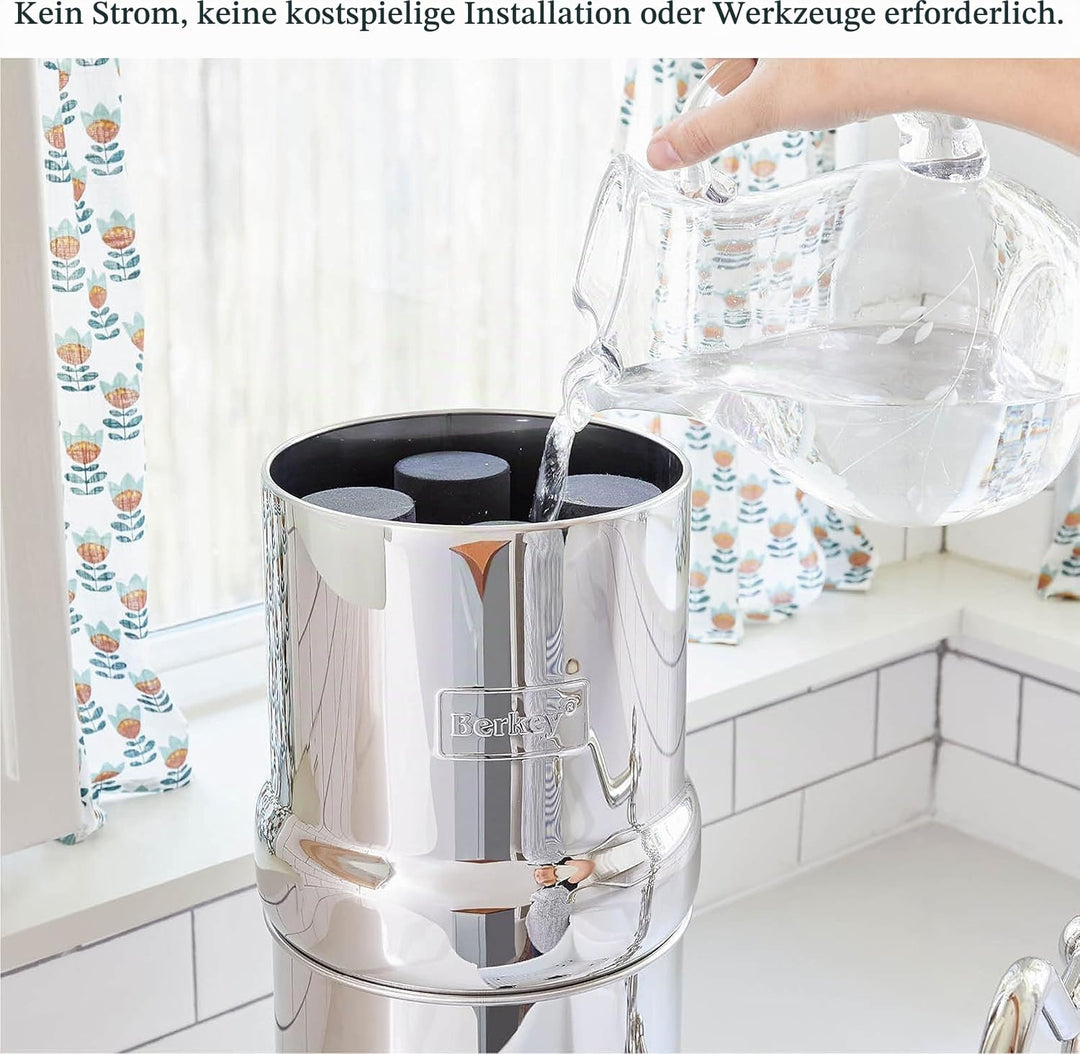 Berkey BK4X2-BB Big Berkey Stainless Steel Water Filtration System with 2 Black Filter Elements by