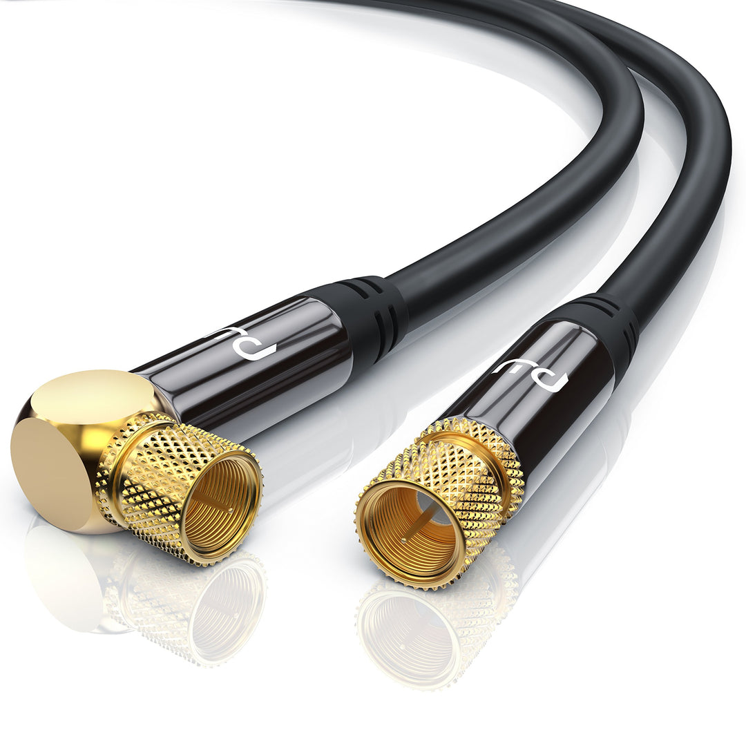 CSL - 20m SAT Kabel 8k 4k HDTV 90 Grad gewinkelt 135dB - Premium SAT Antennen Satellitenkabel F Stec