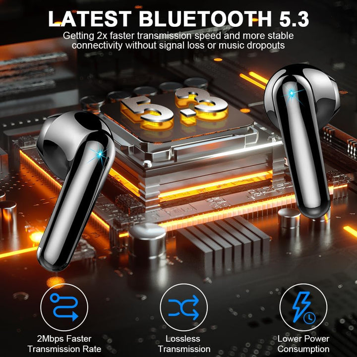 Bluetooth Kopfhörer, Kopfhörer Kabellos Bluetooth 5.4 In Ear kopfhörer bluetooth mit 4 Mic, 50H Kabe
