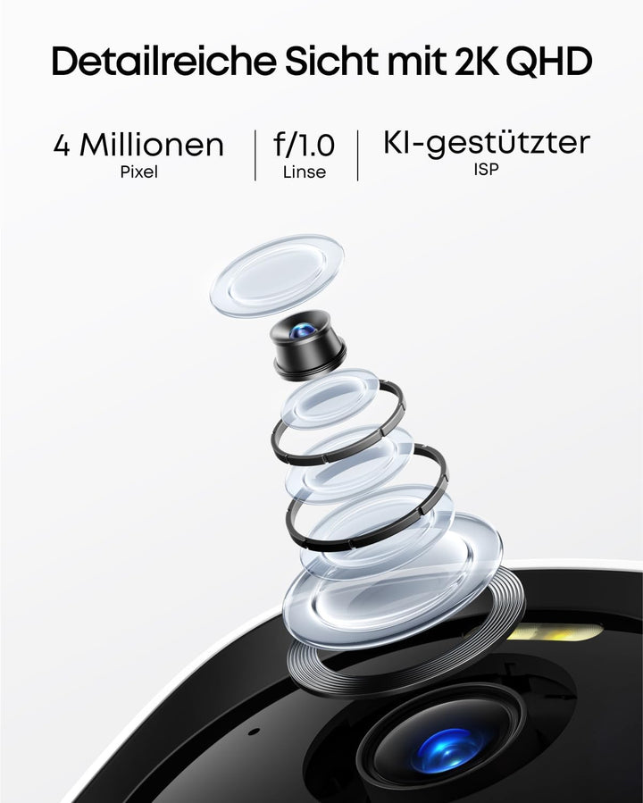 eufy Security eufyCam E40 4-Kamera-Set mit Homebase 2, kabellose 2K Solarkamera für aussen, mit inte