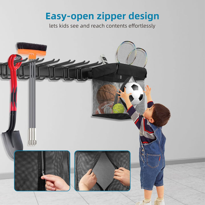 Sinoer Garage Tool Management Wall Rack, Metall-Gartengerätehalter,Garage Wall Management Storage Ra