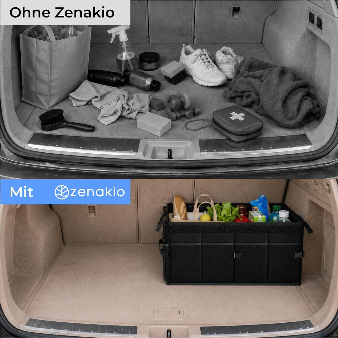 Premium Kofferraum Organizer mit Deckel - Auto Organizer Faltbar Stabil &amp; Rutschfest - Auto Kofferra