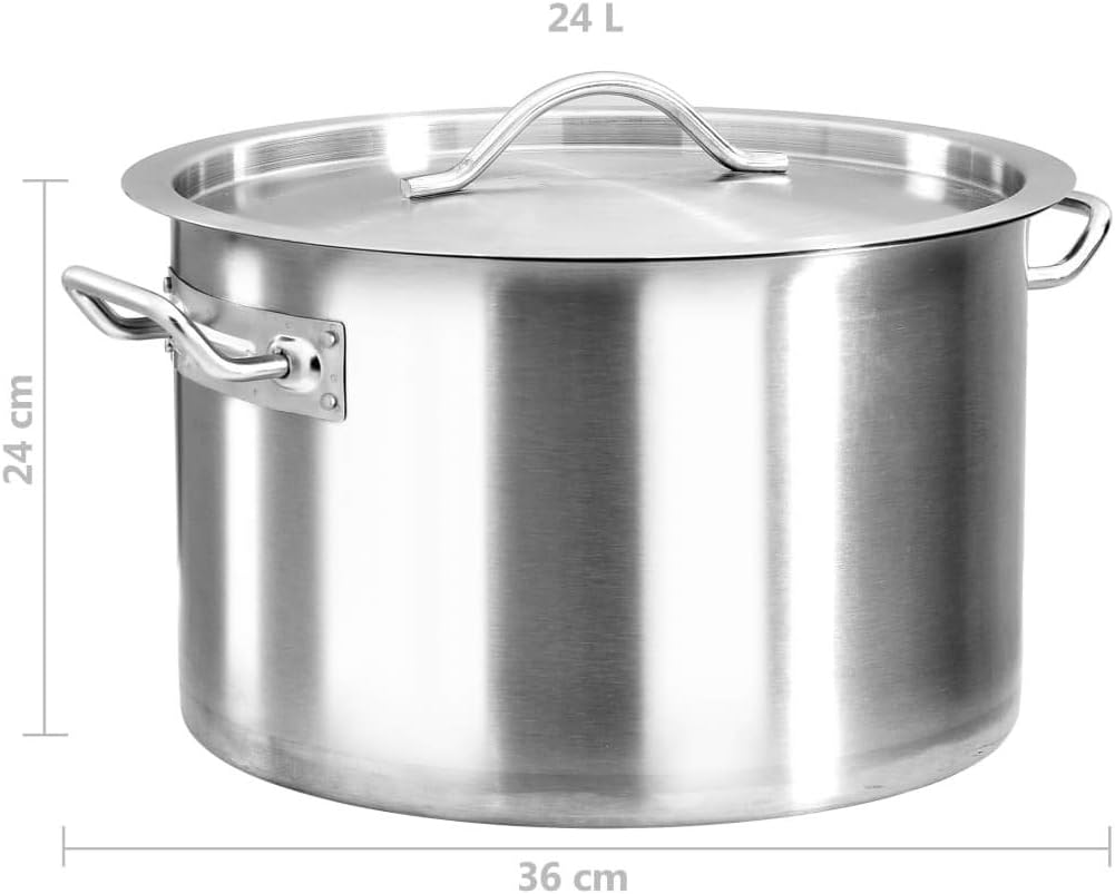 vidaXL Suppentopf mit 2 Griffen Kochtopf Universaltopf Induktion Topf Spaghettitopf Induktionstopf G