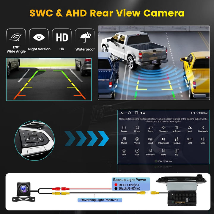 Hikity 2G+64G Android 15 Autoradio für FIAT 500 2007-2015 mit 7-Zoll-Touchscreen, Autoradio für FIAT