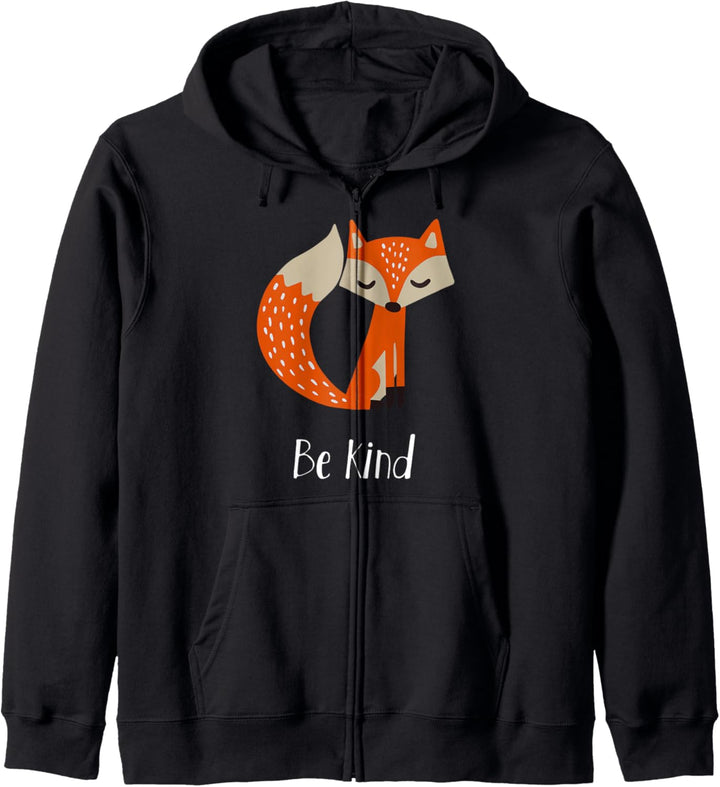 Be Kind T-Shirt mit Fuchs-Motiv Kapuzenjacke