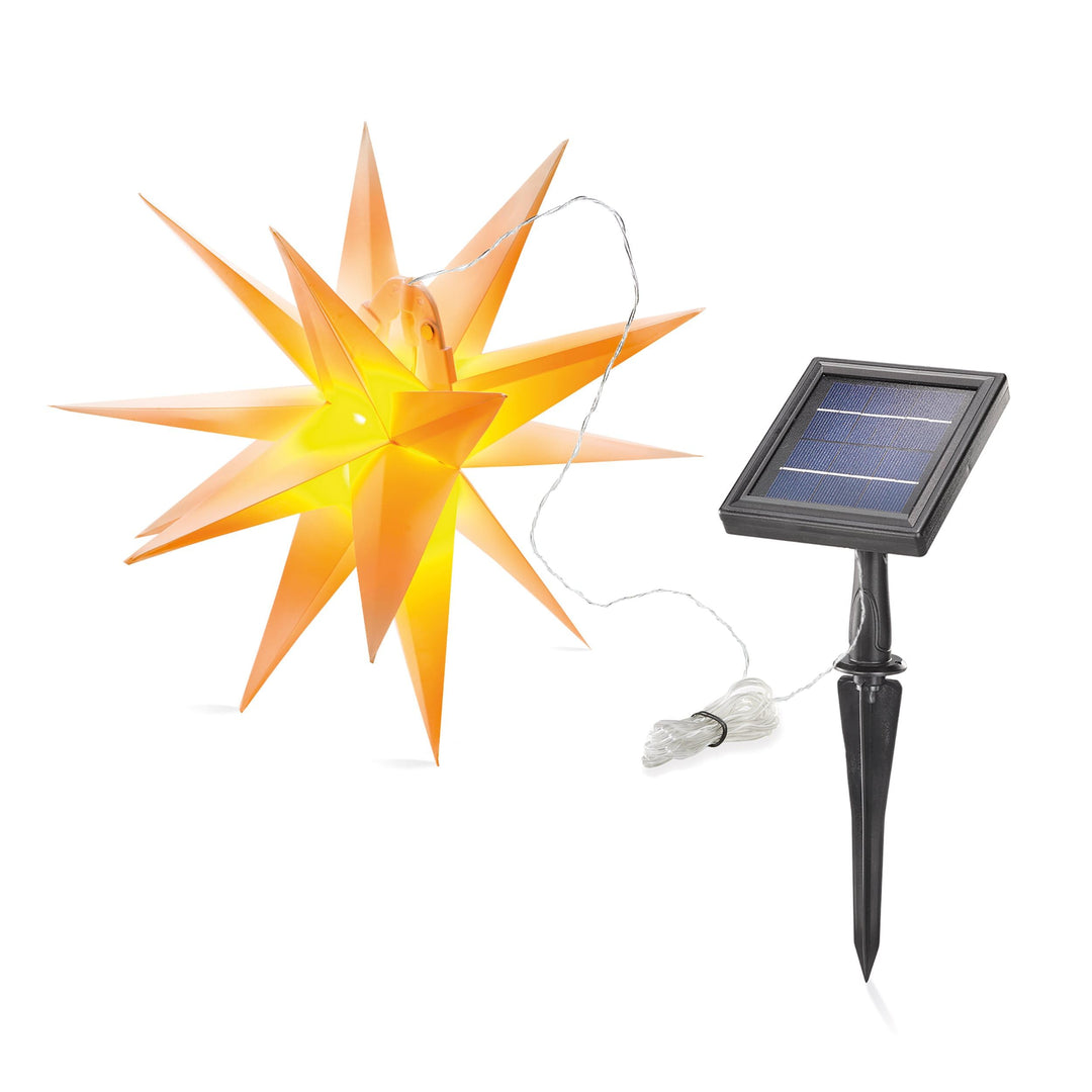 Esotec Solarleuchte für aussen WEIHNACHTSSTERN 3D | DUO COLOR Solarlampe hängend Balkondeko Hängeleu