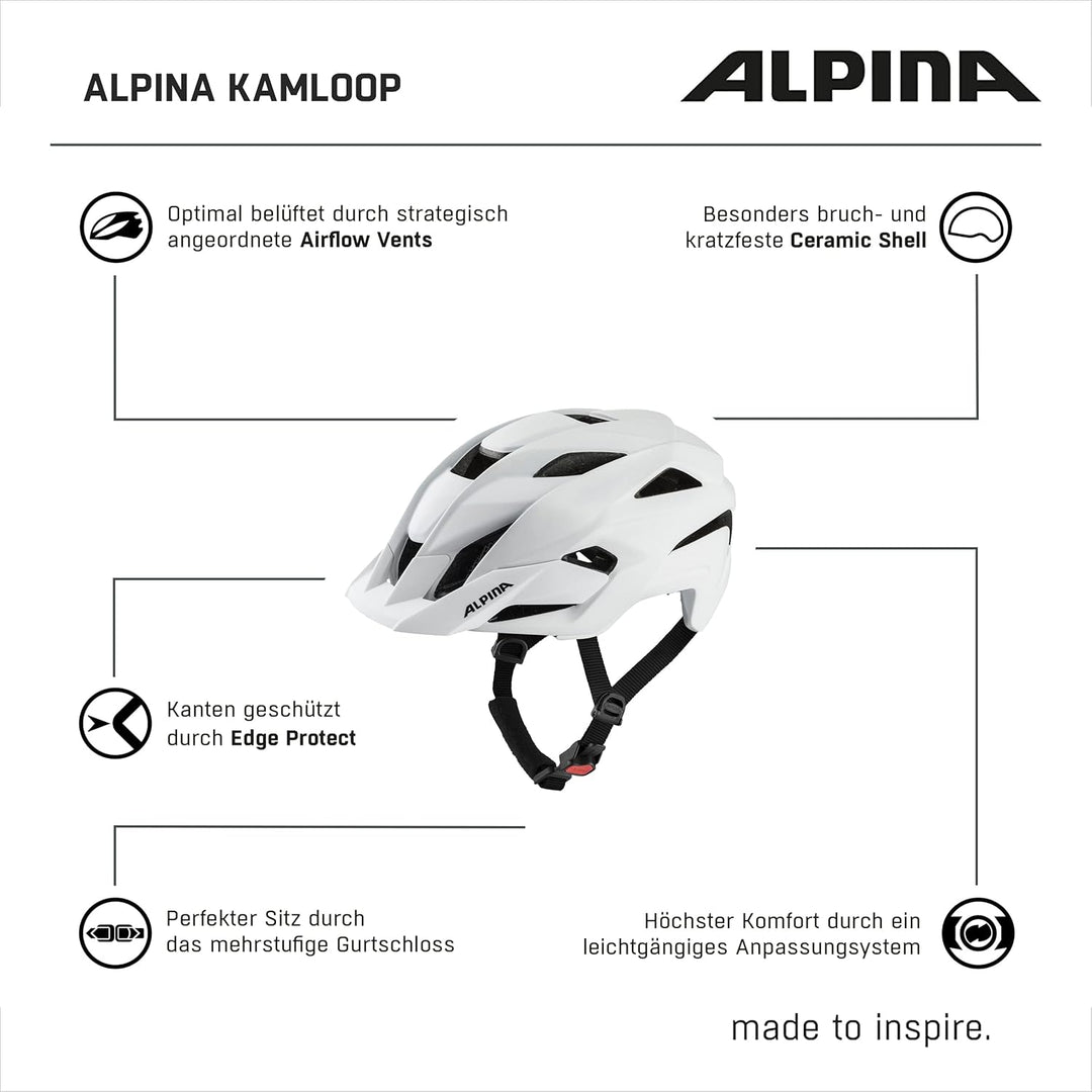 Alpina Kamloop Helm weiss 55-59 cm, 55-59 cm
