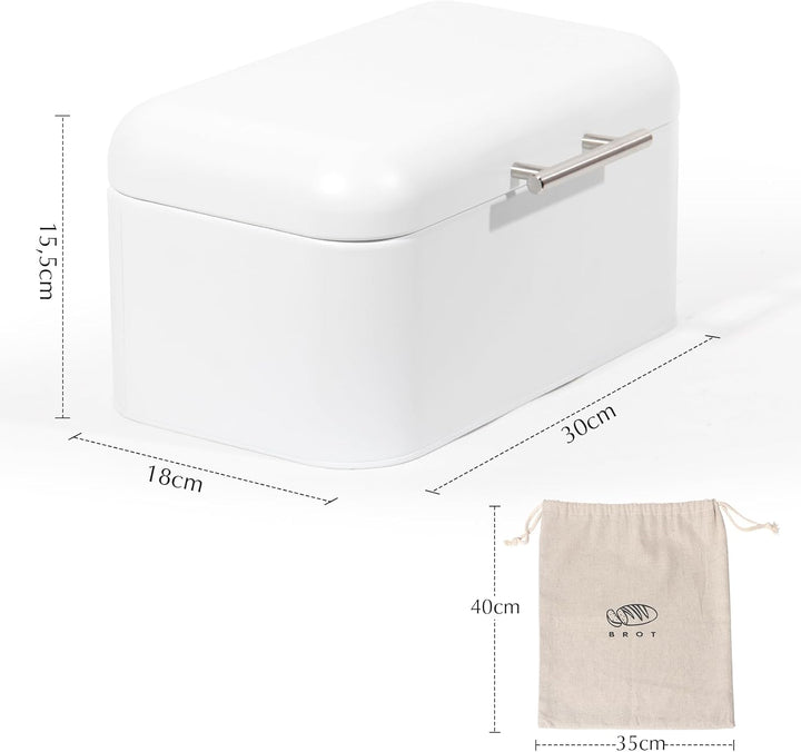 Brotkasten aus Metall mit Edelstahlgriff, Brot Lange Aufbewahren, Retro Brot Box, Brotaufbewahrungsb