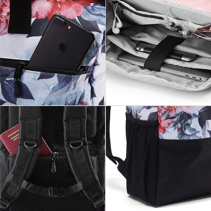 Ela Mo Rucksack Damen Schön, Komfortabel und Durchdacht 18 L (Bloom!), Bloom!