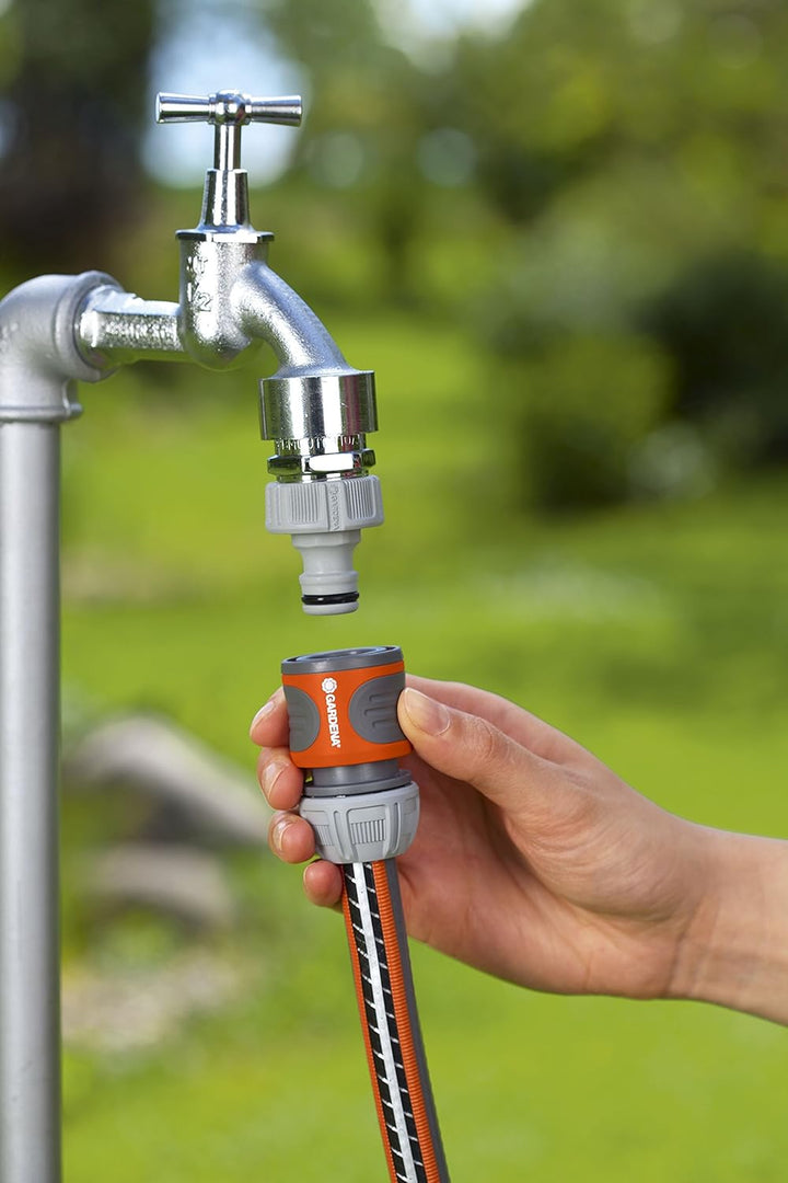 Gardena Classic Schlauch 13 mm (1/2 Zoll), 30 m & Schlauchverbinder 13 mm (1/2 Zoll) und 15 mm (5/8