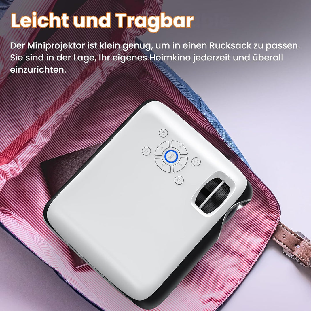 HOPVISON Beamer 4K Unterstützt, 9500 Lumen Beamer Bluetooth 5.1, Native 1080P Tragbare Mini Heimkino