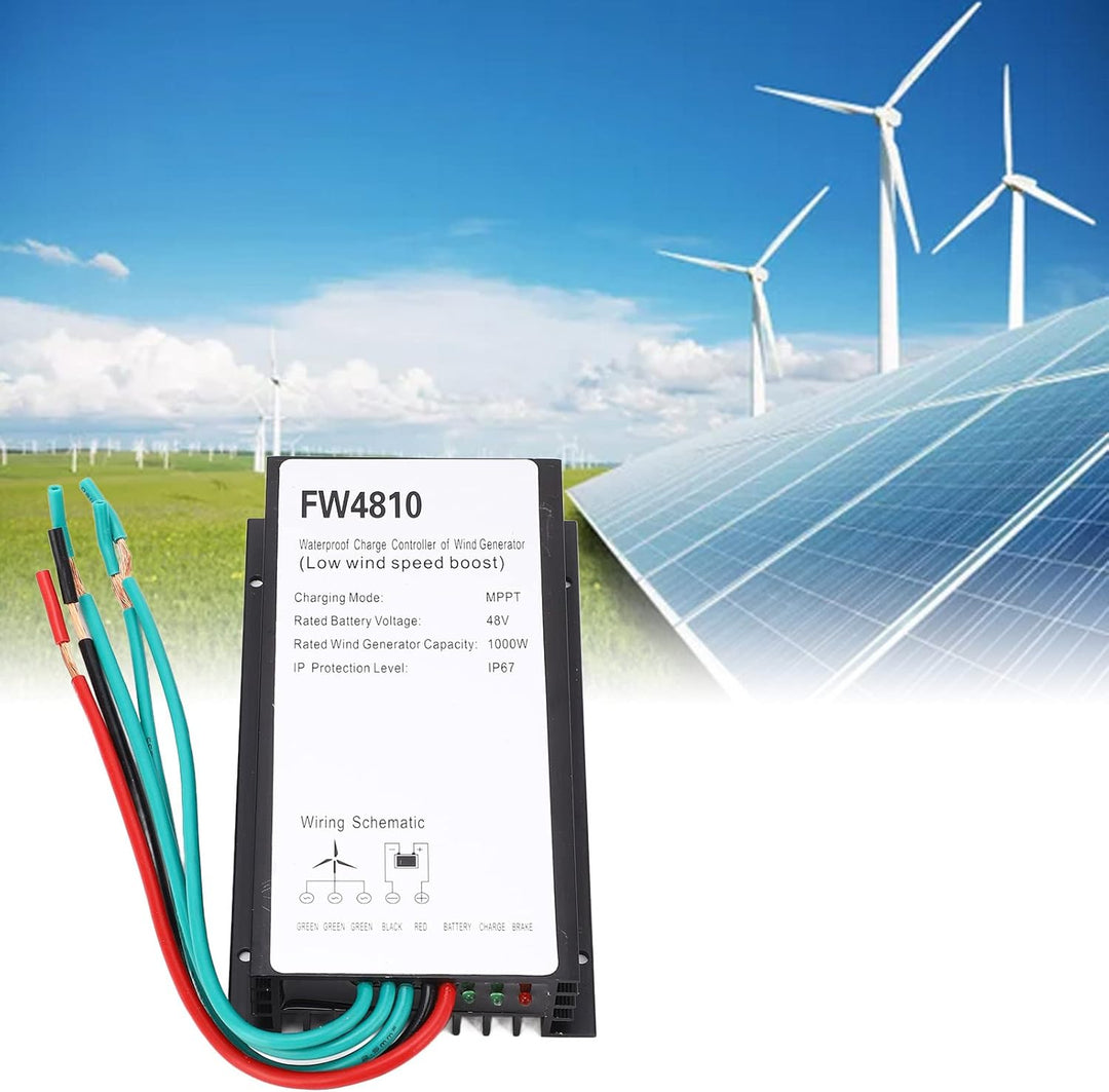 BuyWeek Windturbinen Laderegler, 1000W 48V MPPT Windgenerator Controller IP67 Wasserdicht Windkrafta