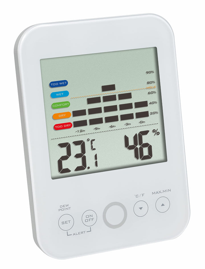TFA Dostmann Thermo-Hygrometer digital innen, 30.5046.02, Max.-Min-Funktion, 12-Std.-Luftfeuchtigkei