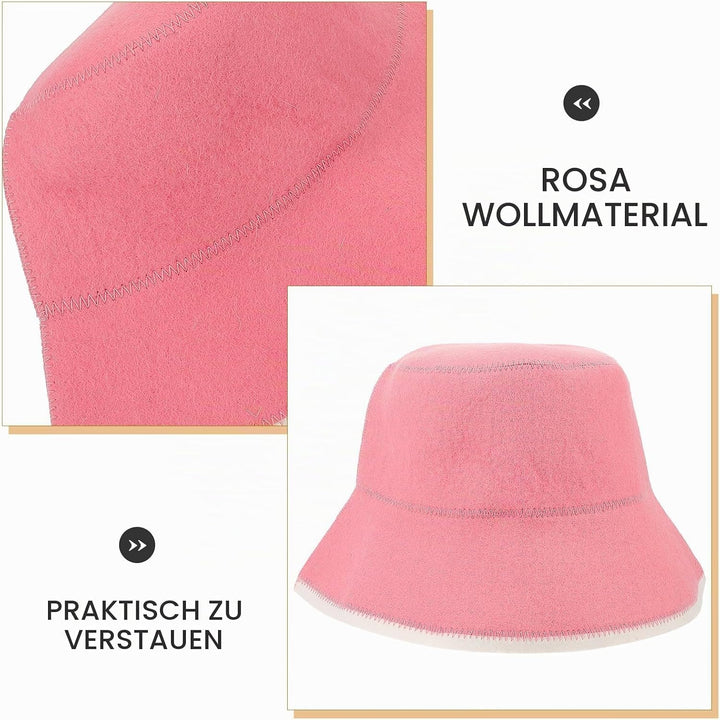 Supvox Filz-Badehut Aus Wolle Sauna-Kappe Badehaus-Duschhaube Sauna-Kopfbedeckung Für Damen Und Herr