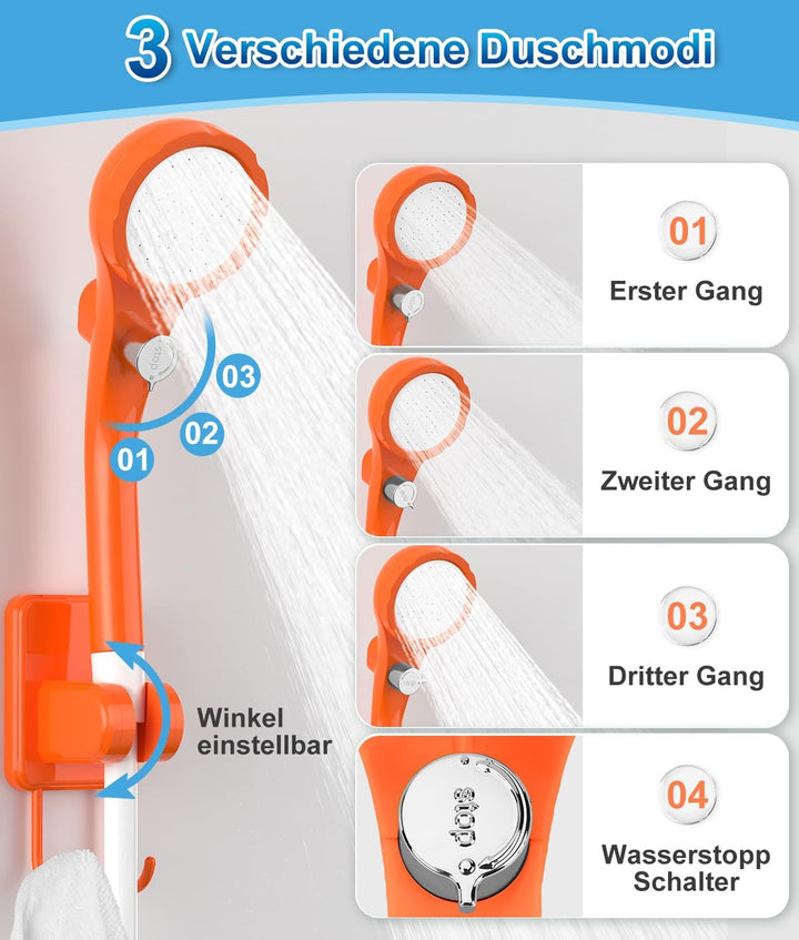 WADEO Tragbare Campingdusche Akku mit Pumpe, Camping Dusche Outdoor mit wiederaufladbarem 4500-mAh-A