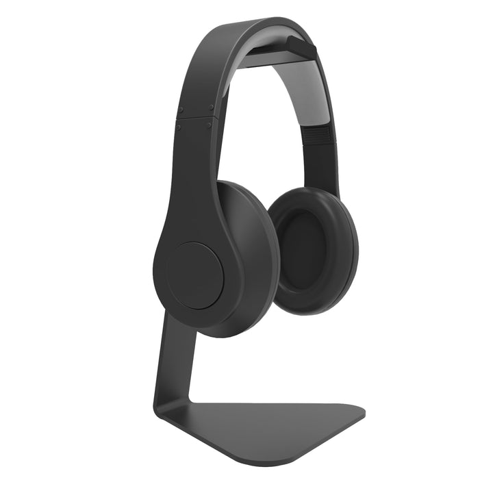 Kanto H1 Universal Headphone Stand with Curved Silicone Padding | Black, Black