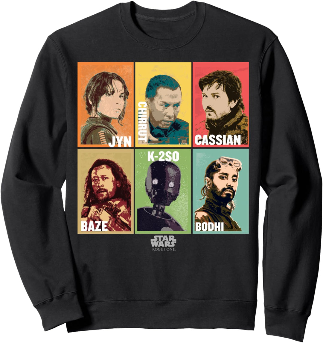 Star Wars Rouge One Group Shot Cartoon Panels Sweatshirt